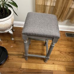 4 Grey Wooden Stools