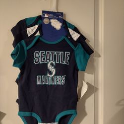 Brand New Seattle Mariners Onesies 3 Pack