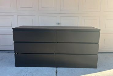 Topcobe 6-Drawer Wide Chest of Drawers, Storage Drawer Organizer, Traditional Bedroom Dresser, Sideboard Buffet for Living Room, Dark brown