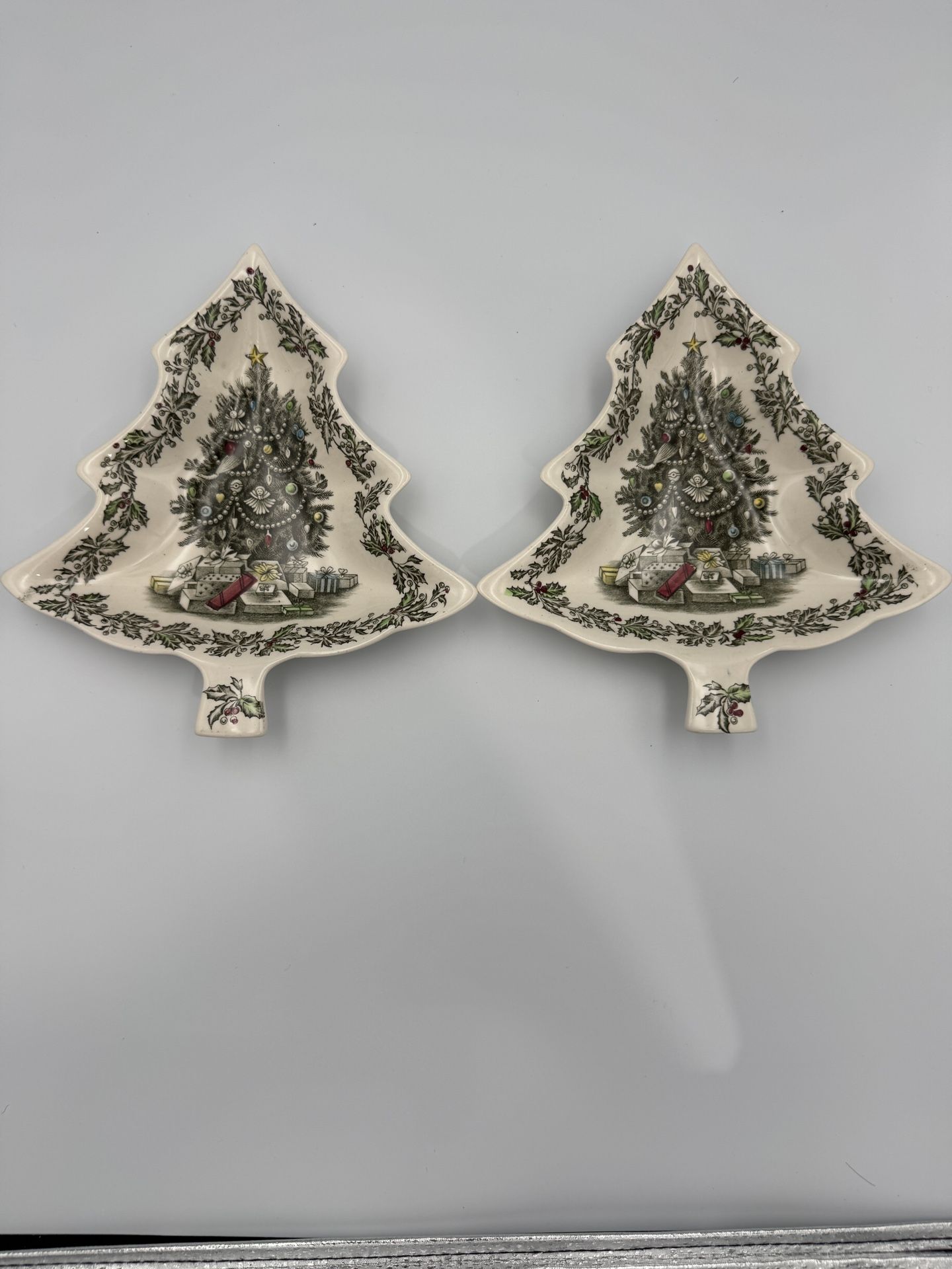 Johnson Brothers “Merry Christmas” 9” Tree Dishes – $25 each