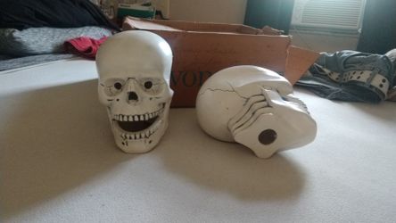 Vintage ceramic skulls