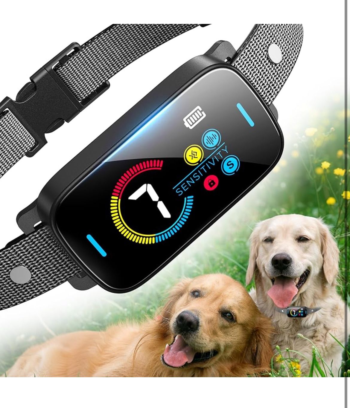 Brand: SLAYKAM Upgrade Ultrasonic Bark Collar for Large Medium Small for Dogs Smart Automatic Bark Collar Rechargeable Anti Barking Training Collar w