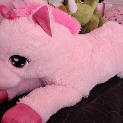 Pink unicorn stuffed animal