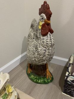 Big Ceramic Rooster On Floor Decoration New