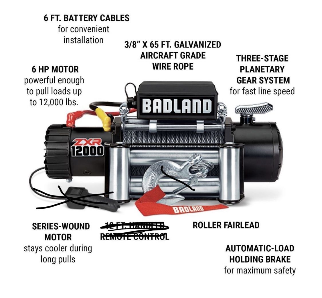 Badland ZXR 12,000 Winch for Sale in Cleveland, OH OfferUp