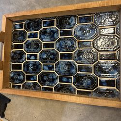 Blue Ceramic Serving Tray