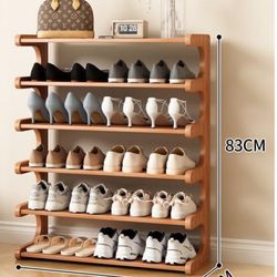  6-Tier Shoe Rack,Bamboo Shoe Organizer,