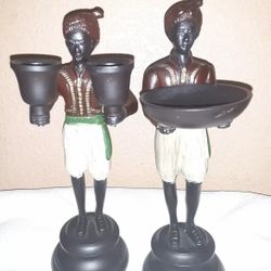 Blackmoor Nubian Egiptian Statues Reproduction Set of 2