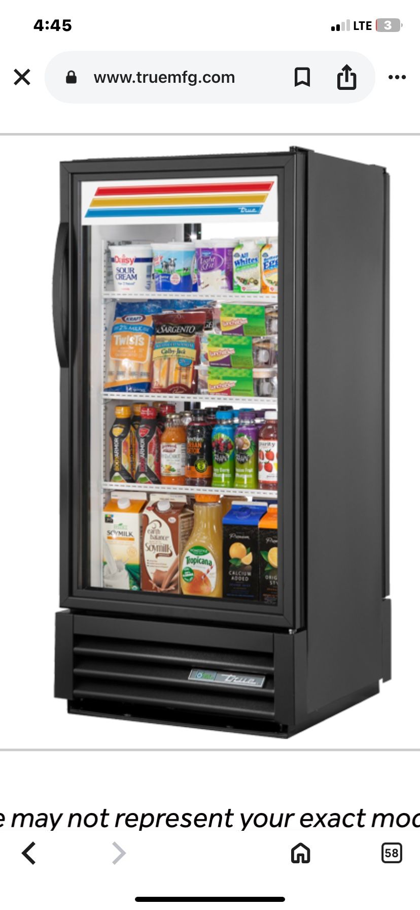 True Commercial Display Refrigerator 