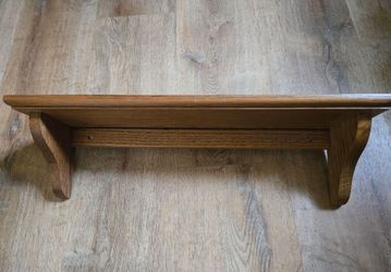 Wooden Wall Shelf with Bracket Supports