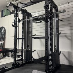 SQUAT RACK SMITH MACHINE POWER RACK WITH BENCH AND WEIGHTS - FREE DELIVERY 