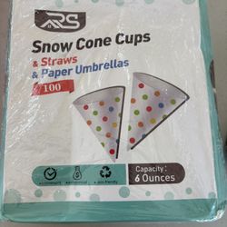 Brand New Snow Cone Cups And Straws 