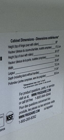 FRIGIDAIRE Refrigerator 