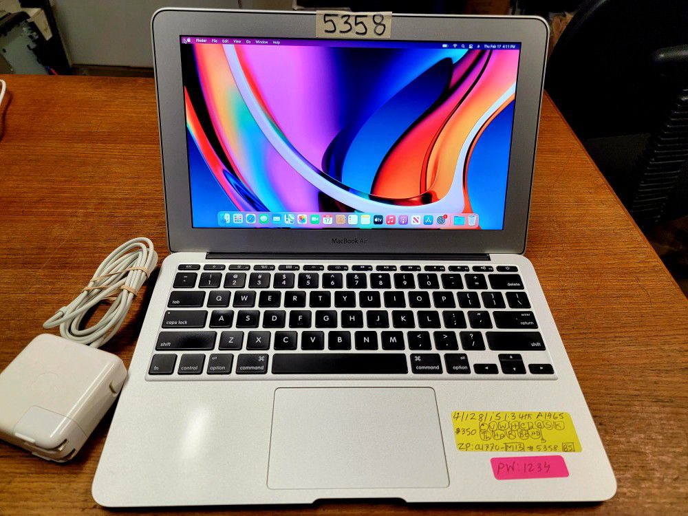 Fixed Price: Apple MacBook Air 11" Laptop Core i5 /4GB / 128GB SSD macOS Big Sur #5358