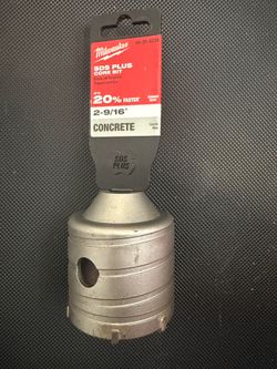Milwaukee 2-9/16 in. Carbide SDS-PLUS Masonry Core Bit
