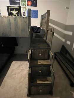 Wood Twin over Full Loft Bunk Bed.