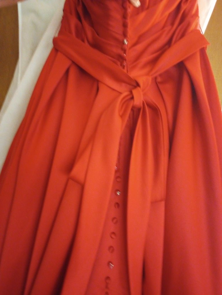UNIQUE Red Ball Gown Size 20 W/ Sparkle & Pockets!