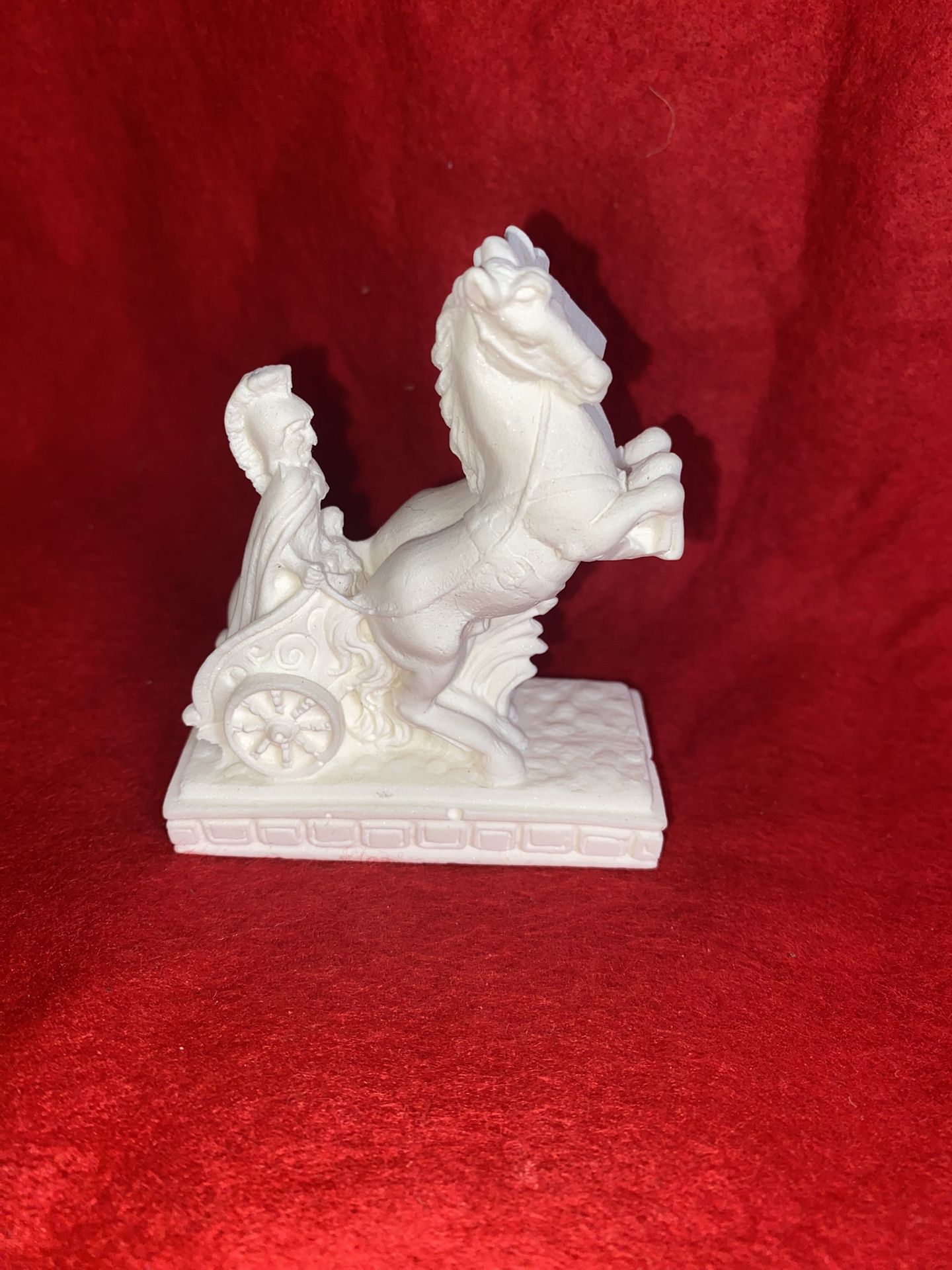 Vintage 3 Inch Alabaster Greek Horse With Carriage Imported From Greece (4 available)