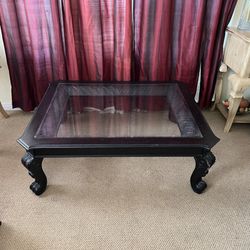 Rectangular Black Wood/Glass Coffee Table