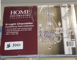 Home Decorators Collection 6-Light Chrome Crystal Chandelier
