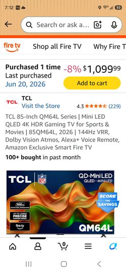 85" TCL TV