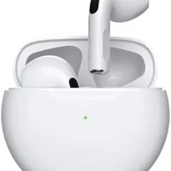 PRO 6 Wireless Bluetooth Headset 5.0 Bluetooth Protocol Earplug Type Strong Endurance Gaming Competitive Headphones TWS Running (White)