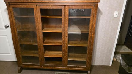 Antique Tiger Oak bookcase
