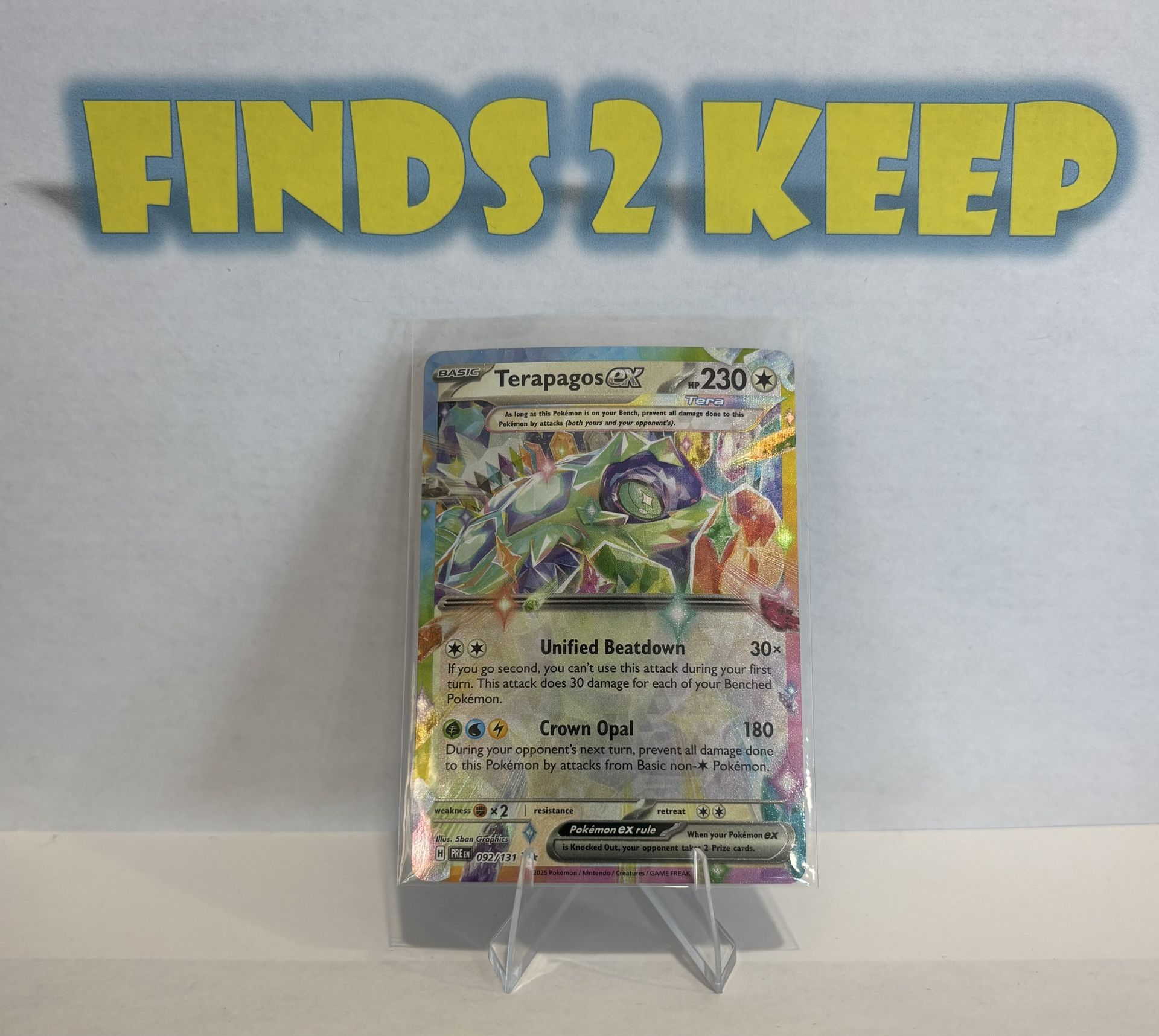 Official Pokemon TCG Terapagos ex 092/131 Prismatic Evolutions Near Mint RAW