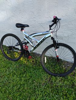 Bicycle Mountain Bike Aluminum Medium Frame Dual Suspension Shocks Teen And Adult