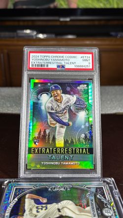 2024 Topps Cosmic Chrome Yoshinobu Yamamoto ET Rookie Refractor PSA 9