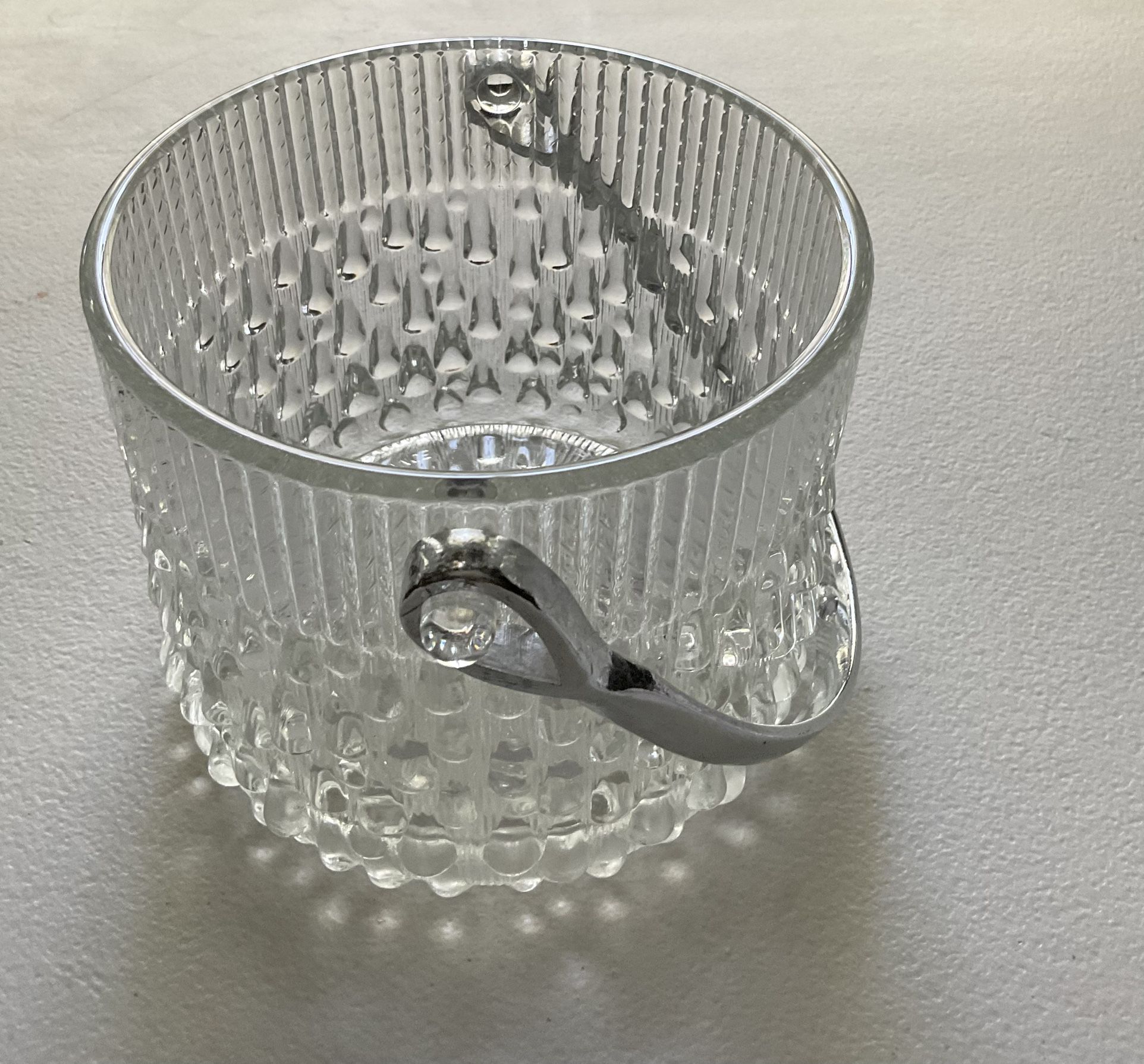 Ice bucket Glass 4” Tall Telfor Made In France $10