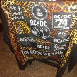 AC/DC Rock Band Black Denim Jacket