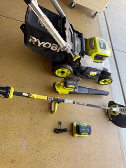 Ryobi 40V Lawn Mower, Blower & String Trimmer Set