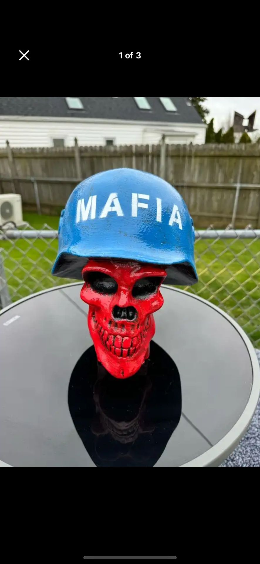 Bills Mafia Skull Statue