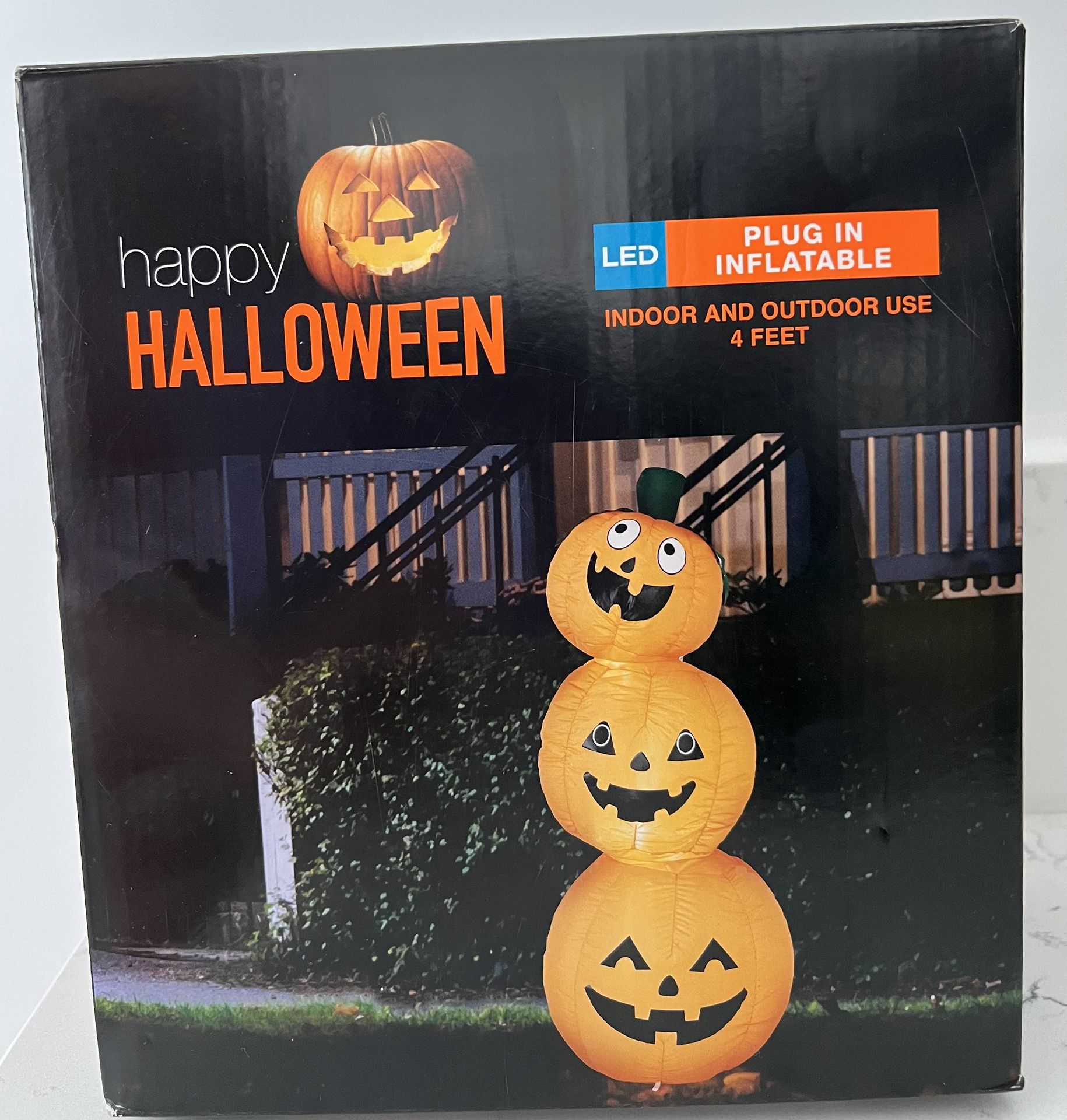 4FT- LED🎃Plug In Stackable Pumpkins Inflatable 