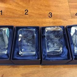 3D Laser Etched Crystal Glass Paper Weight - Christmas - $5 each