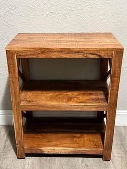 Solid Wood 3-Shelf Bookcase