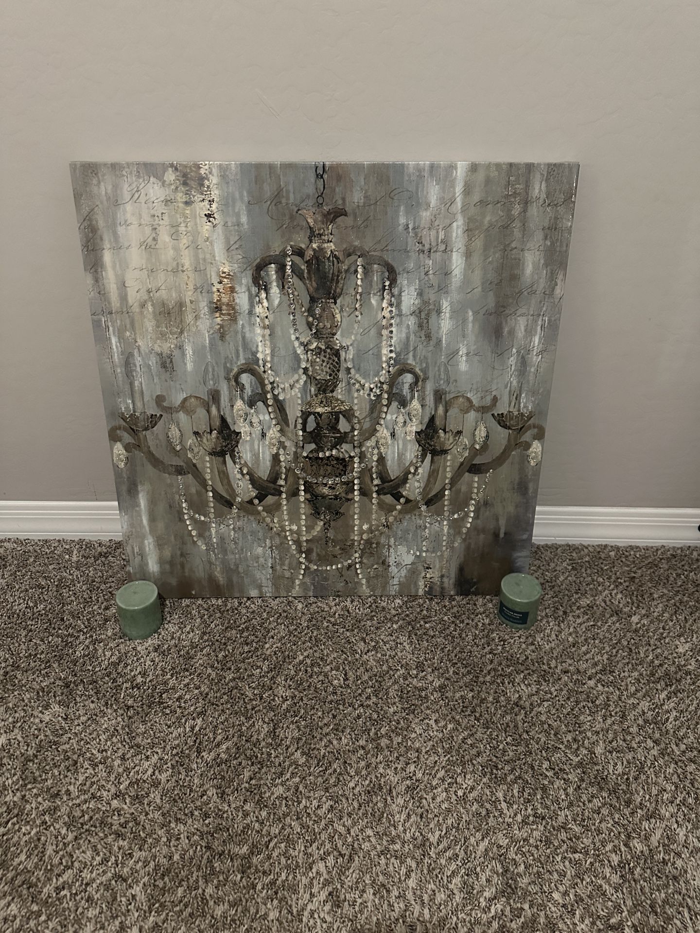 Wall Decor Picture & 2 Candles