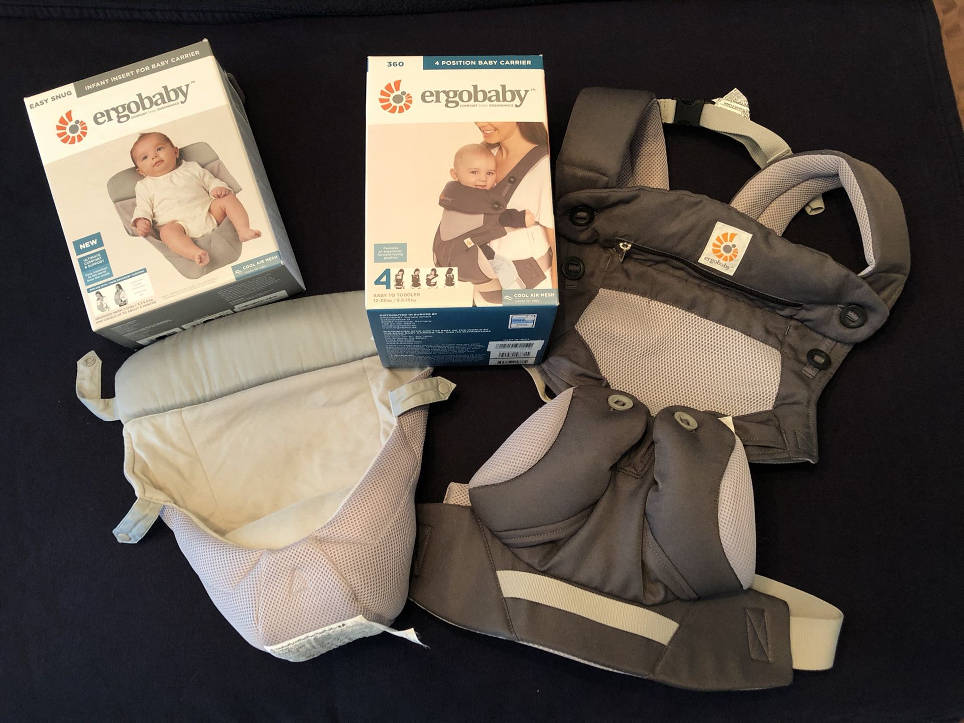 ErgoBaby 360 Air 4 Position Baby Carrier and Infant Insert