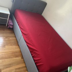 2 Twin Upholstered Bed Frame w/ Storage Drawers – Great Condition! ✨