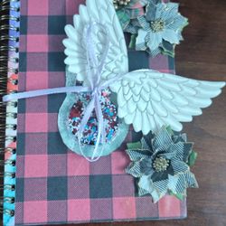 Medium Sized Christmas Holiday Themed Custom Made Glitter Snowman Journal