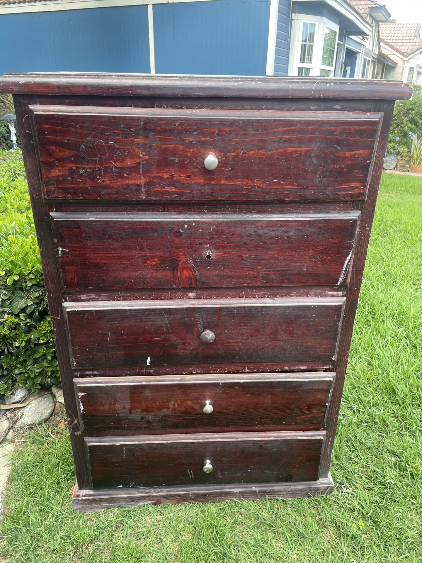 Five (5) Drawer Dresser, Tall Chest of Drawers, Hiboy Dresser, Wood Dresser Lo