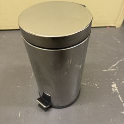 Black Metal Trash Can with Foot Pedal