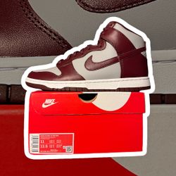 Nike Dunk High “Dark-Beetroot” size (11). In Mens DS (New). Factory laced. $135. Cash. Trades Welcome! 