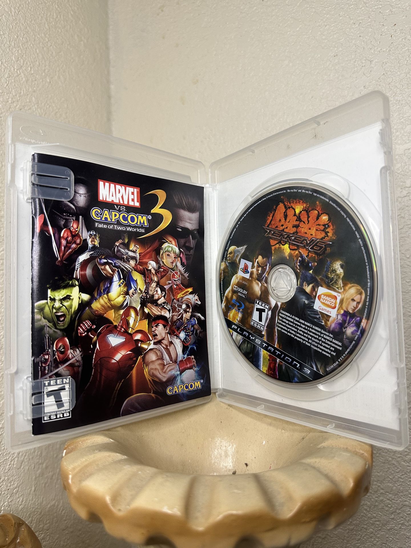 Tekken 6 For Playstation 3**disc ONLY +Replacement Capcom 3 case