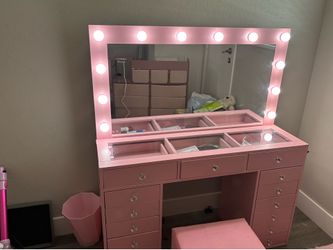 Pink vanity