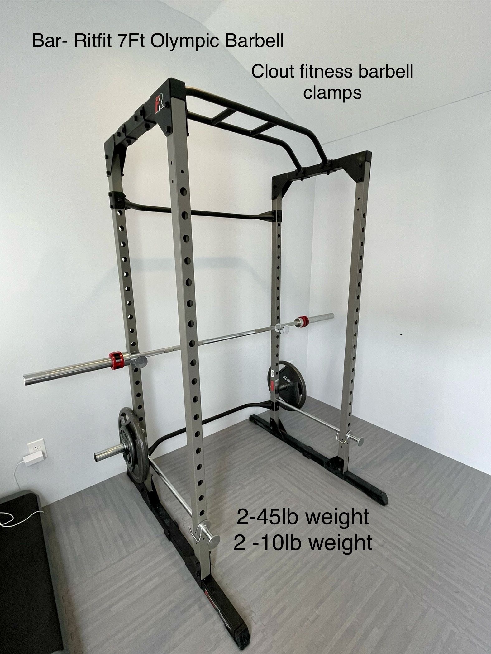 Power Rack, Bar And Weights