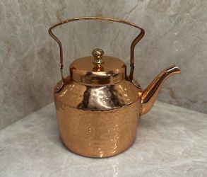 Vintage Hammered Copper Teapot Decorative Mid Century Copper Kettle **Please read