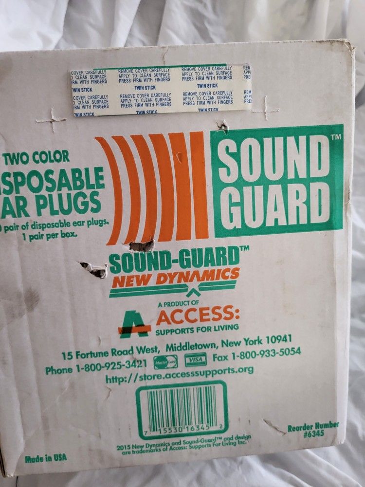 Sound Guard Disposable Earplugs 200 Pairs