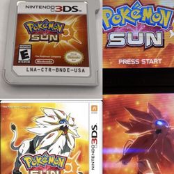 Pokemon Sun (Nintendo 3DS)AUTHENTIC Cartridge Only- Tested Solgaleo Cover